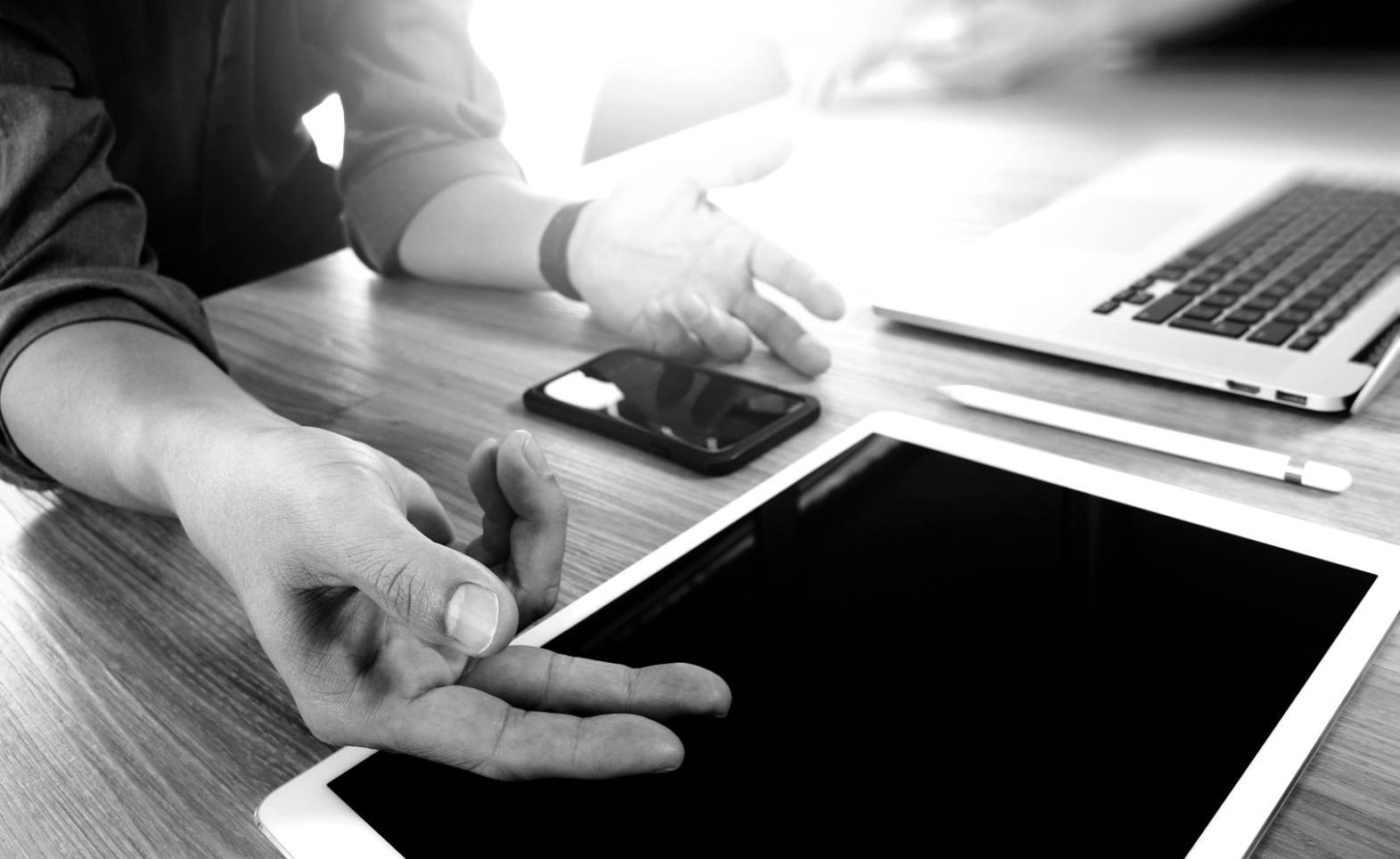 Financial analysis workspace showing charts and documents